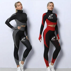 High Demand Quick Dry Yoga <b>Leggings</b> for <b>Women</b> Solid <b>Pattern</b> Customized OME Service Elastic Waist Closure Pants - Product Image 4