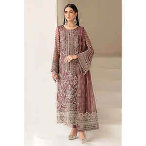 FASHIONISTA INTERNATIONAL Nuevo Vestido Musulmán para Mujer con Diseño de Bordado y Estampado, Vestido Pakistaní para Mujer, Talla Personalizada - Product Image 4