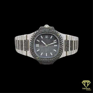 Montre pour homme Hip Hop exclusive, entièrement sertie de diamants Moissanite VVS en argent sterling 925 par Trisha Jewels - Product Image 2