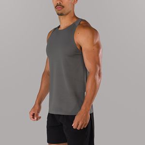 Men's Cotton Tank Tops Gym Exercise Fitness Sports <b>Vest</b> with Wide Shoulder Round Neck Sleeveless Shirt Casual Wear Tank Tops - Product Image 1