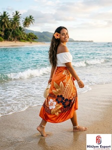 Paréo Hawaïen en Satin Tissé, Sarong Polynésien Imprimé Floral, Vêtement de Plage Léger, Couverture d'Été, Fabrication Personnalisée - Product Image 5