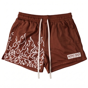Men's Printed Flame <b>Shorts</b> Breathable Mesh Drawstring Casual <b>Short</b> Pants Mid Waist Elastic Band Sportwear - Product Image 4