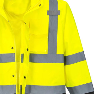 Chaqueta de Seguridad Impermeable y Reflectante de Alta Visibilidad para Hombre, con Capucha y Bolsillos, Ropa de Trabajo de Poliéster - Product Image 2