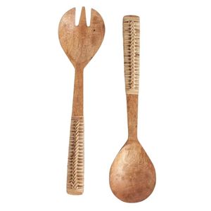 Hot Selling Design Rattan <b>Salad</b> <b>Server</b> Wooden <b>Salad</b> <b>Server</b> With Rattan Handle <b>Salad</b> Tools <b>Salad</b> <b>Server</b> At very best Price - Product Image 2