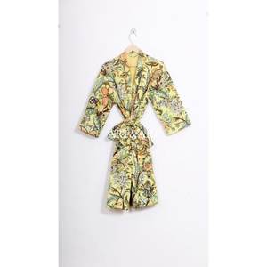 Kimono vintage en coton Kantha, tissu de qualité export, dessiné à la main, respirant, décontracté, court, motif floral, tendance, sexy, été - Product Image 6