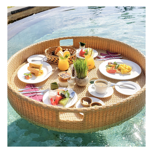 Bandeja Flotante de Ratán Tejida a Mano, Diseñada para Uso en Piscinas, Exhibición en Spas y Mercados de Exportación Comercial - Product Image 1