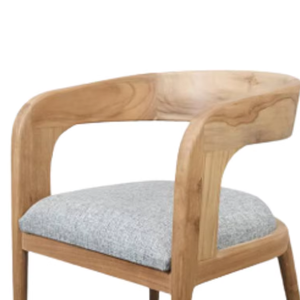 Silla de Comedor Diana para Exteriores, Fabricada en Madera de Teca Sólida con Cojín, Acabado Natural, Estilo Minimalista para una Vida Moderna e Industrial - Product Image 2