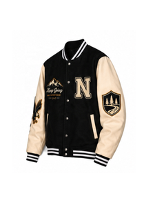 <b>Men's</b> Varsity <b>Jacket</b> Color Solid Regular Sleeve Streetwear <b>Baseball</b> <b>Jacket</b> Retro Hip Hop Formal Outerwear Varsity <b>Jacket</b> - Product Image 2