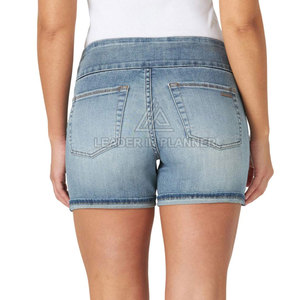 Shorts transpirables de color sólido para mujer, diseño personalizado, ropa urbana, shorts vaqueros para mujer de talla personalizada - Product Image 2