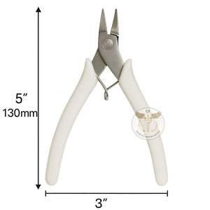 Alicates Cortadores de Alambre de Acero Inoxidable Premium, con Empuñadura Blanca Confortable, Corte Preciso para Manualidades y Bisutería, QORVEX - Product Image 2