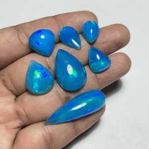 Piedra Preciosa Suelta de Ópalo de Fuego Natural Azul Etíope Welo, Corte Pera, para Anillos Hechos a Mano, Colgantes y Diseño de Joyería - Product Image 1