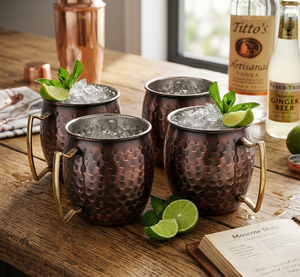 Hot Selling Customized Modern Hammered Copper Moscow Mule Mug Leak-Proof Lid <b>Vacuum</b> Insulation Food-grade Safe <b>Hand</b> Wash - Product Image 1
