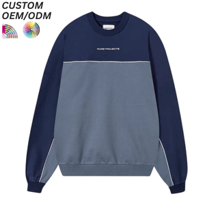 เสื้อสเวตเชิ้ตผู้ชายผ้าฝ้ายทรงปกติ สไตล์ลำลอง สตรีทแวร์ ปักลายโลโก้ดิจิทัลตามสั่ง รับผลิตแบบ OEM ODM สำหรับแบรนด์ - Product Image 5