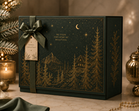 Boîte cadeau de maquillage de Noël de luxe personnalisée, en papier artistique, avec fermeture magnétique, pour fards à paupières, rouges à lèvres, poudres, emballage cosmétique