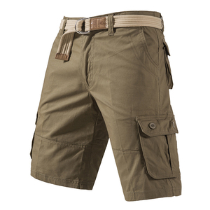 <b>Men's</b> <b>Brown</b> <b>Cargo</b> Shorts Midweight Canvas Multiple Pockets Breathable Casual Summer Style Button Fly - Product Image 4