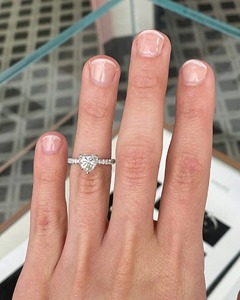 1.80 TC Heart Cut Moissanite Diamond <b>Solitaire</b> <b>Ring</b> 925 <b>Silver</b> 14K Gold Plated Elegant Minimalist Engagement Wedding <b>Ring</b> - Product Image 5