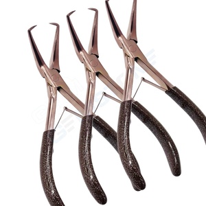 Pince à cheveux professionnelle en acier inoxydable pour extensions, 7 pouces, or rose |   Outil de retrait des extensions de cheveux à la kératine - Product Image 6