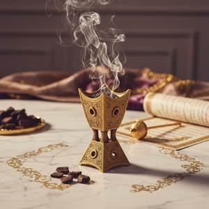 Quemador de incienso islámico, quemador de bakhoor, soporte para incienso árabe, quemador de incienso con forma de luna creciente, decoración para Ramadán. - Product Image 1