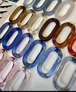 resin <b>large</b> link Vintage Style Colour Mixture Necklace Punk Hollow Out Big Chunky Round Long Acrylic Resin Link Chain wall <b>art</b> - Product Image 2