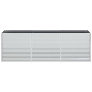 Bac à fleurs et jardinière surélevée en acier galvanisé argenté 94,5x15,7x30,3 pouces - Product Image 4
