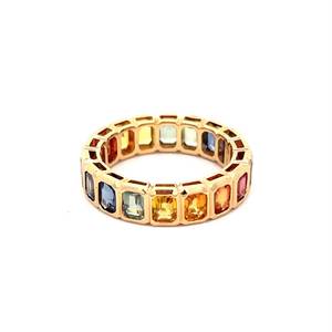 Bague Éternité de Luxe en Or 9K Entièrement Sertie de Saphirs de Laboratoire avec Monture Pavée pour Femme – Cadeau Idéal pour Fiançailles et Anniversaire - Product Image 1
