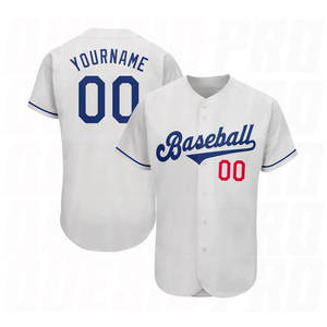 Custom Baseball Jersey White Short Sleeve Button Front Personalized Name Number Team Uniform Breathable Polyester Adult Unisex - Product Image 1