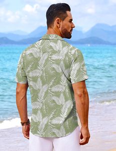 Premium Quality Summer Beach Shirts Men Breathable Hawaiian Printed Cotton Linen Casual <b>Button</b> <b>Up</b> <b>Short</b> <b>Sleeve</b> Vacation Shirt - Product Image 5