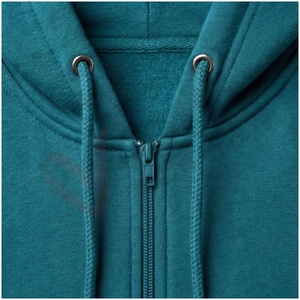 Conjunto Deportivo para Hombre en Color Verde Azulado, Manga Larga, con Capucha y Cierre Frontal, Color Sólido, Transpirable, Corte Regular, para Otoño - Product Image 4