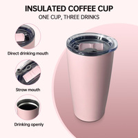 OEM/ODM harga grosir 20oz Tumbler kopi vakum terisolasi dingin panas minum dinding ganda bebas BPA botol air termos