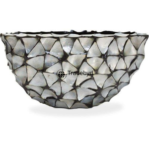 Bol décoratif rond de luxe fait main avec incrustation de nacre, accent de table haut de gamme Tradebyd - Product Image 1