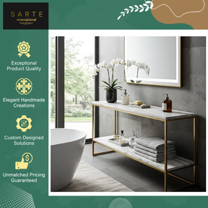 Hot Sale on Floor Display Storage Handmade Elegant Living Room Decor Luxury Modern Marble <b>Console</b> Shelf <b>Gold</b> with Metal Frame - Product Image 4