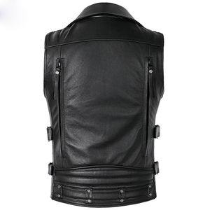 Chaleco Corto de Motocicleta de Cuero Genuino para Hombre, Reversible, Impermeable, Cortavientos, Transpirable y Ecológico para Uso Diario - Product Image 6