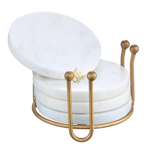 Fabricante de Posavasos de Mármol de Alta Calidad, Posavasos Redondos de Diseño, Venta al por Mayor, Posavasos de Metal Elegantes para Mesa - Product Image 2