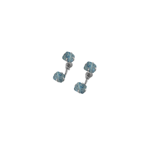 Premium 925 Sterling Silver Fine Jewelry Stone Rainbow Moonstone Rough Shape Butterfly Lock <b>Stud</b> <b>Earring</b> Prong Setting - Product Image 3