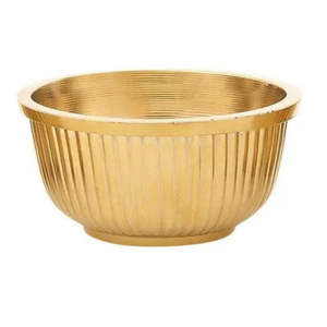 Bol décoratif en métal avec finition or antique, élégant bol de service pour table à manger, comptoir de cuisine, salon - Product Image 3