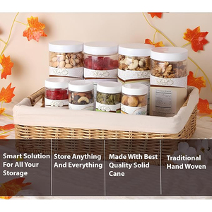 Home Tabletop Decoration <b>Rectangle</b> Handmade Woven Rattan Wicker Serving <b>Storage</b> <b>Basket</b> Fruit Decoration Serving Tray Home Office - Product Image 5