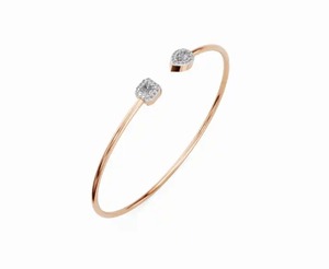 Serenite Duo Radiant and Pear Diamond Kada Bracelet 9kt 14kt 18kt Yellow <b>Rose</b> White <b>Gold</b> 0.641 Carat 35 Natural Diamonds Jewelry - Product Image 3