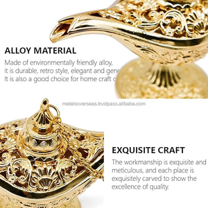 ตะเกียงวิเศษอะลาดินโบราณ งานแกะสลักทองเหลือง โคมไฟขอพร ตกแต่งบ้าน งานแต่งงาน งานปาร์ตี้ ของตกแต่งบนโต๊ะ งานฝีมือประณีต ของตกแต่งทางศาสนา - Product Image 4