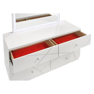 Manhattan cassettone moderno camera da letto disegno geometrico laccato rosso velluto-foderato cassetti include solo lo stesso B009P309293 - Product Image 5