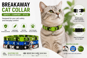 Breakaway Cat <b>Collar</b> OEM ODM Custom Logo Adjustable Safety Release Kitten <b>Collar</b> with Bell Direct Manufacturer - Product Image 3