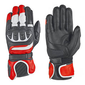 Gants de moto en cuir réfléchissant, sportifs, pour la conduite nocturne, sécurité, paume antidérapante, respirants, compatibles écran tactile, doigts complets, légers - Product Image 6