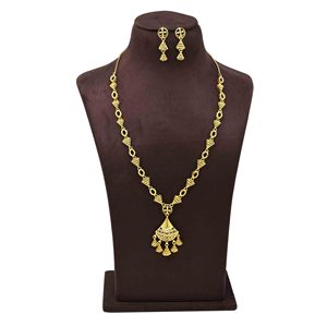 Colliers longs de mariée style Dubaï en or rempli 14K, 18K, 24K, design turc traditionnel, ensemble de bijoux de mode, vente en gros - Product Image 1