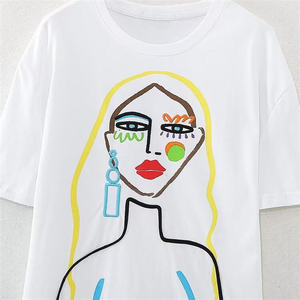 T-shirt imprimé surdimensionné pour femmes, coton premium, streetwear décontracté, mode estivale - Product Image 3