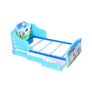 Lit pour tout-petit en bois massif, cadre rembourré en velours, taille double, 2+ ans, moderne, écologique, durable, chambre à coucher, école, hôpital, salon - Product Image 3