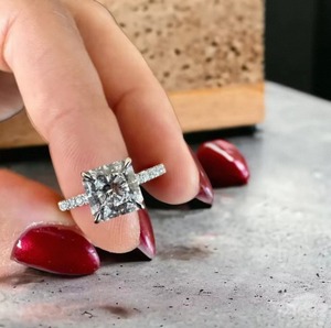 Princess Cut 1.50 Carat Lab Grown <b>Diamond</b> <b>Ring</b> For Women Luxury 925 Sterling Silver Jewelry For Wedding Engagement - Product Image 6