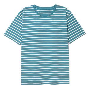 Nuevas Camisetas de Jersey a Rayas de Manga Corta con Corte Regular, Teñidas con Tinte Ecológico, Transpirables, con Contraste de Color, para Hombre y Mujer, Verano - Product Image 1