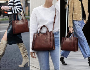 OEM Customized Elegant Cowhide Leather Ladies Tote Bag Stylish Women's Genuine Handbag Shoulder Strap Wholesale Availability - Product Image 4