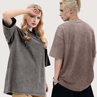 T-shirt délavé à l'acide de qualité supérieure, nouveau design tendance, personnalisé, 300 g/m², effet soleil, t-shirt vierge de haute qualité pour streetwear, délavé à l'acide.