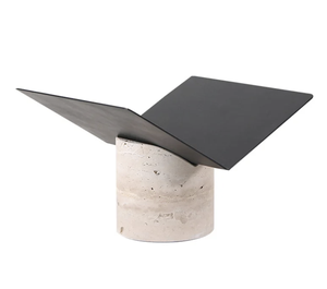 Modern Marble Bookends with Decorative Ball Accent Book Holder Set for <b>Bookshelf</b> Office Living Room Tabletop Home Décor Organize - Product Image 4