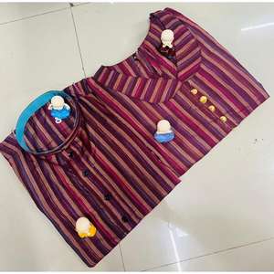 PAREJA JACQUARD DE LINO ALGODÓN A LA MODA TIRA GRANATE - Product Image 2